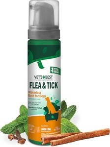 Vet's Best Flea & Tick Waterless Bath Foam for Dogs - Flea-Killing Dry Shampoo for Dogs - Plant-Based Ingredients - Certified Natural Oils - 8 oz