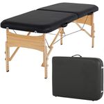 Massage Table Massage Bed Spa Bed 73" Height Adjustable 2 Fold Massage Table W/Carry Case Portable Salon Bed