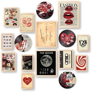 97 Decor Downtown Girl Room Decor Posters - Y2k Room Decor Aesthetic 2000s, Coquette Downtown Girl Art Prints, Retro Y2k Poster, Vintage Red Downtown Pictures for Dorm Bedroom Decoration (Unframed)