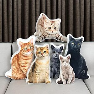 Almohada Personalizada para Mascotas, Almohada Personalizada con Forma de Gato Perros, Almohada Foto ImpresióN a Doble Cara en 4d, para Decoración del Hogar CumpleañOs Navidad Regalo, 12 inches/30cm
