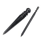 OWDEN Professional 2Pcs.Leather Edge Burnisher Ebony Wood Edge Slicker Leather Craft Tool Polished Grinding Tool,Round Head Leather edge burnish working tool,Leather Tool