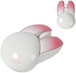 Wireless Mouse Bluetooth Cute Bunny Shape Small Quiet USB Optical Silent Funny Travel Cordless Mice for PC Laptop Desktop Computer Apple iPad Mac Macbook Air Pro Dell HP Chromebook Kids Women Men Gift