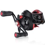 Sougayilang Baitcasting Reels, Super Smooth Baitcast Reel with Magnetic Braking System Baitcaster Reel-Red-Right