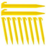 Molain 10 Pack Plastic Tent Stakes, 6-Inch Heavy Duty Beach Tent Pegs Reusable Canopy Stakes for Camping Gardening Backpacking Tent Pegs Spike Hook for Outdoor Garden Decorations Lawn Tarp Sand Stake