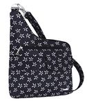 Travelon Anti-Theft Cross-Body Bag, Two Pocket (B/W SMALL FLOWER PRINT)