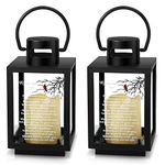 2 Pcs Cardinal Memorial Lantern with LED Candle Thoughtful Bereavement Gifts Sympathy Gift for Loss of Mom Dad in Memory of Loved One Gifts Celebration of Life Decorations Decorative Candle Lanterns