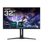 Gigabyte AORUS FO32U2P 32” QD-OLED Flat Gaming Monitor - 3840 x 2160(UHD), 240Hz, 0.03ms, 250 cd/m2, KVM, FreeSync Premium Pro, DisplayHDR True Black 400, DisplayPort2.1