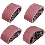 Sackorange 20 PCS 2.5 inch x 14 inch Abrasive Sanding Belts - 5 Each of 40 80 120 240 Grit Aluminum Oxide Sanding Belts For Belt sander (2.5 x 14 inch)