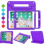 Surom New iPad 9.7 Inch 2018 / 2017 Case - ShockProof Case Light Weight Kids Case Cover with Handle Stand Case for Apple iPad 9.7 Inch 2018 & 2017 New Model/iPad Air/iPad Air 2 Tablet, Purple