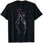 K-Pop Hand Symbol Heart K-Drama Korean Pop Music Fan Gift T-Shirt