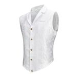 Durio Vest for Men Steampunk Victorian Gothic Waistcoat Renaissance Medieval Pirate Vests Corset Tuxedo Formal Suit Vests White Large