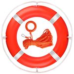 Boat Safety Throw Rings 23inch Boat Life Ring with Reflective Tape & Grab Lines,Orange Life Ring Buoy for Boats