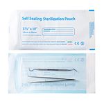 Annhua 5.3 x 11" Self-Sterilization Pouches 100 PCS Self Seal Sterilizer Bags, Used for Dentist Tools, Beauty Toolkits and Nail Tools