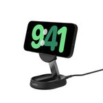 Belkin BoostCharge Pro 15W convertible magnetic wireless charging stand, MagSafe compatible fast Qi2 wireless charger, magnetic fast charger for Apple iPhone 16, 15, 14, 13, 12, AirPods Pro - Black