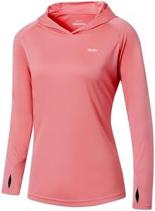 Willit Women's UPF 50+ Sun Protection Hoodie SPF Shirt Long Sleeve Hiking Fishing Outdoor Shirt Lightweight Hoodie Pink XXL