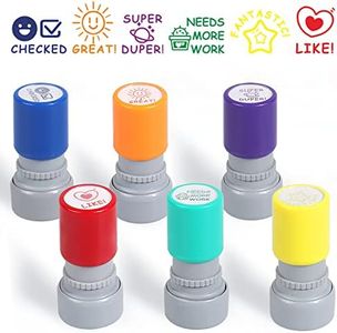 6 Pieces Teacher Stamps, 6 Colors Self-Inking Rubber Stamps Comments Stamps Behavior Stamps for Teachers, School Supppies Stamps for Classroom Encouraging Comments
