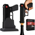 Electric Gun Wine Corkscrew Bottle Opener - Rechargeable Holster Base Cordless Battery - Automatically Open Wines Multifunctional Electronic Cork Puller - Guns Enthusiasts Gift & Vino Lovers (Black)