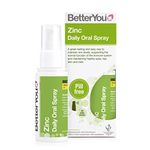 BetterYou Zinc Daily Oral Spray, Pill-free Zinc Mineral Supplement for Immune System Support, 1-month Supply, Made in the UK, Natural Lemon and Lime Flavour