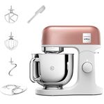 Kenwood kMix Editions KMX760API Kitchen Machine, 5 l Stainless Steel Bowl, Safe-Use Safety System, Metal Casing, 1000 Watts, incl. 3-Piece Patisserie Set and Splash Guard, Apricot Pink