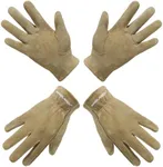 HANDLANDY Kids Genuine Leather Work Gloves for ages 3-11, Children Gardening Gloves for Boys, Girls (Small (for age2-4), 2 pairs)