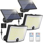 KagoLing Solar Lights Outdoor 202 LED Motion Sensor Lights IP65 Waterproof 120 Degree Beam Angle Solar Garden Lights 2 Pack with 5M Cable