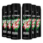 Lynx Africa the G.O.A.T. of fragrance 48 hours of odour-busting zinc tech Aerosol Bodyspray deodorant to finish your style 200 ml, Bulk Buy 6 Pack