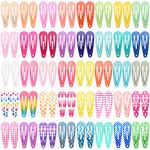 Hair Clips, Funtopia 80 Pcs 1.2 Inch Toddler, Mini Metal Snap Hair Clips for Little Girls Baby Kids, Colorful Small Hair Barrettes, Accessories for Fine Hair