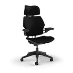 Humanscale F211GCF10 Freedom Headrest Office Desk Chair, Ergonomic Office Chair with Headrest, Pristine Black Supportive Office Chair
