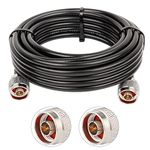 25ft LMR240 Coax Extension Cable N Male to N Male Connector (50 Ohm) Pure Copper Low Loss Coaxial Cables for 3G/4G/5G/LTE/GPS/WiFi/RF/Ham/Radio to Antenna or Phone Signal Booster Use (Not for TV)
