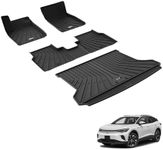 3W Floor Mats & Cargo Liner Fit for Volkswagen ID.4 2021-2024, All Weather ID4 Accessories Custom Fit Floor Liner 1st, 2nd Row and Trunk Mat Full Set for Volkswagen ID4, Black