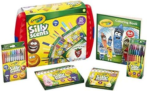CRAYOLA Silly Scents - Vaschetta da colorare, oltre 50 pastelli, pennarelli e matite profumate (incluso un libro da colorare da 64 pagine) | Ideale per bambini dai 3 anni in su
