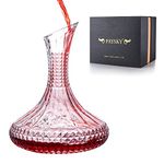 Paysky Thick Wine Decanter with Gift Box, Crystal Glass Engraved Decanter, Elegant Gift & Artwork - Full Bottle 55 oz