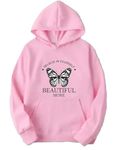 LIULA Corporation Beautifull Latest Printed Stylish Casual Trendy Best Winter Jacket Hoodies for Women and Girl (S, Pink)