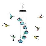 Hummingbird Feeders Outdoor Hanging Charming Wind Chimes Bird Feeders for Viewing Hanging and Proof Bird Seed for Outside Feeders (A)