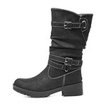 Lilley Marnie Womens Black Buckle Calf Boot - Size 6 UK - Black