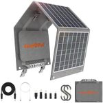 Foldable Solar Panel, LUMOPAL 40W Portable Solar Panel with USB-C PD 40W,5V USB-A QC3.0,DC18-20V Ports, Folding Solar Charger for Camping Traveling Backpacking Compatible with Phone iPad Power Station