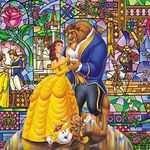 DIY 5D Diamond Art Kit for Adult Kids, Beauty and The Beast Princess Belle Dancing Full Drill Embroidery Cross Stitch Picture Supplies Arts Craft for Home Wall Decor Paint 11.8x15.7 inches