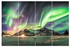 WoveN SounD Art Acoustic Panel - Large Sound Dampening Wall Decor Artwork - 48"x32”x0.4" Soundproof Wall Art Decorative Panel - Self Adhesive Sound Proof Foam Wall Panels,8 pack Aurora Back View