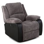 More4Homes POSTANA JUMBO CORD FABRIC POWER RECLINER ARMCHAIR ELECTRIC SOFA RECLINING CHAIR (Grey)