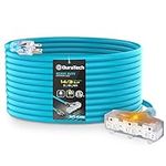 DURATECH 50FT Outdoor Extension Cord, 3-Prong Lighted End, 14/3C SJTW, Heavy Duty Extension Cable for Indoor/Outdoor Use, 15A, 125V, 1875W, ETL Listed, for Garage, Lawn, Garden, Blue