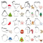 Mini Christmas Cookie Cutters Set 20 Pieces Stainless Steel Cookie Cutter Set for Baking