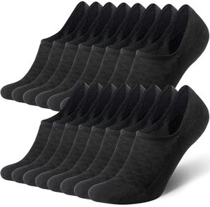 CS CELERSPORT 8 Pairs No Show Socks Men with Cushion Low Cut Invisible Non Slip Socks, X-Large, Black