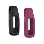 Weinisite Protective Case for Fitbit Inspire 2,Soft Silicone Replacement Clip for Fitbit Inspire 2 Activity Trackers (Black+Red)