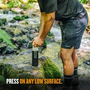 UltraPress Water Purifier Bottle, Black – Portable Filtration
