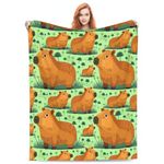 VODRM Cute Capybara Blanket Gifts for Adult for Living Room Bedding Couch Soft Warm Lightweight Cozy Throw Capybara Mom and Kids Blankets Christmas Valentine's Day Decor 50x60in