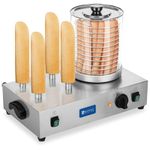 Royal Catering Hot Dog Maker Commercial Hot-Dog Machine Professional RCHW 2300 (Power 1100 Watt, Temperature 0-95 °C, Cylinder Height 24 cm, Cylinder Diameter 20 cm, 4 Toaster rods)