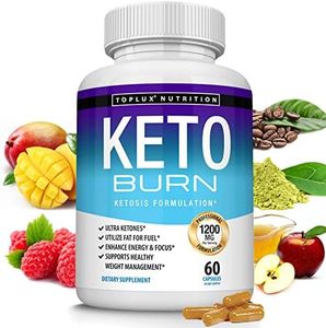 Toplux Keto Burn Pills Ketosis - 1200 Mg Ultra Advanced Natural Ketogenic Using Ketone Diet Support Energy Focus & Manage Appetite Men Women 60 Capsules Supplement