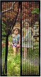 Magnetic Fly Screen Door, Heavy Duty Bug Mesh Curtain with Powerful Magnets,Keep Bugs Out Lets Fresh Air in100 * 220cm (Black)