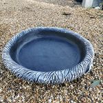 Garden Ornaments & Accessories 40cm Round Log Effect Ground Bird Bath or Replacement Top Black and White