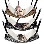 3 Pcs Reversible Pet Hammock Soft Plush Cat Hanging Hammock Dot Zebra Leopard Print Guinea Pig Bed Rat Cage Accessories for Cat Puppy Dog Piggy Kitten Ferret Rabbit Other Small Animals (Dot)